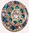 Crystal Rhinestone Button with Color Accents